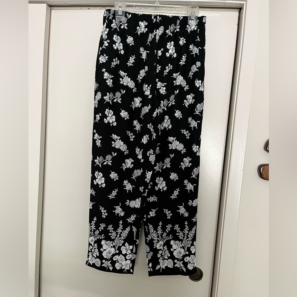 Loft High Rise Straight Blk/White dress pants